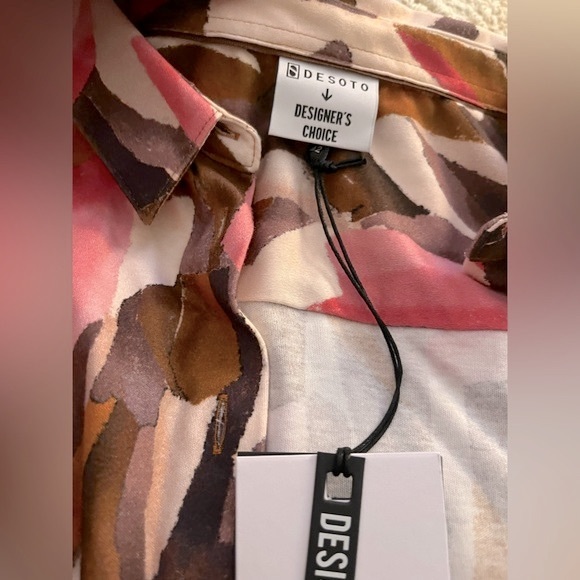 DESOTO PIA BLOUSE, w/ Sheet Long Sleeve, Cotton/chiffon, size 42 - Picture 5 of 15